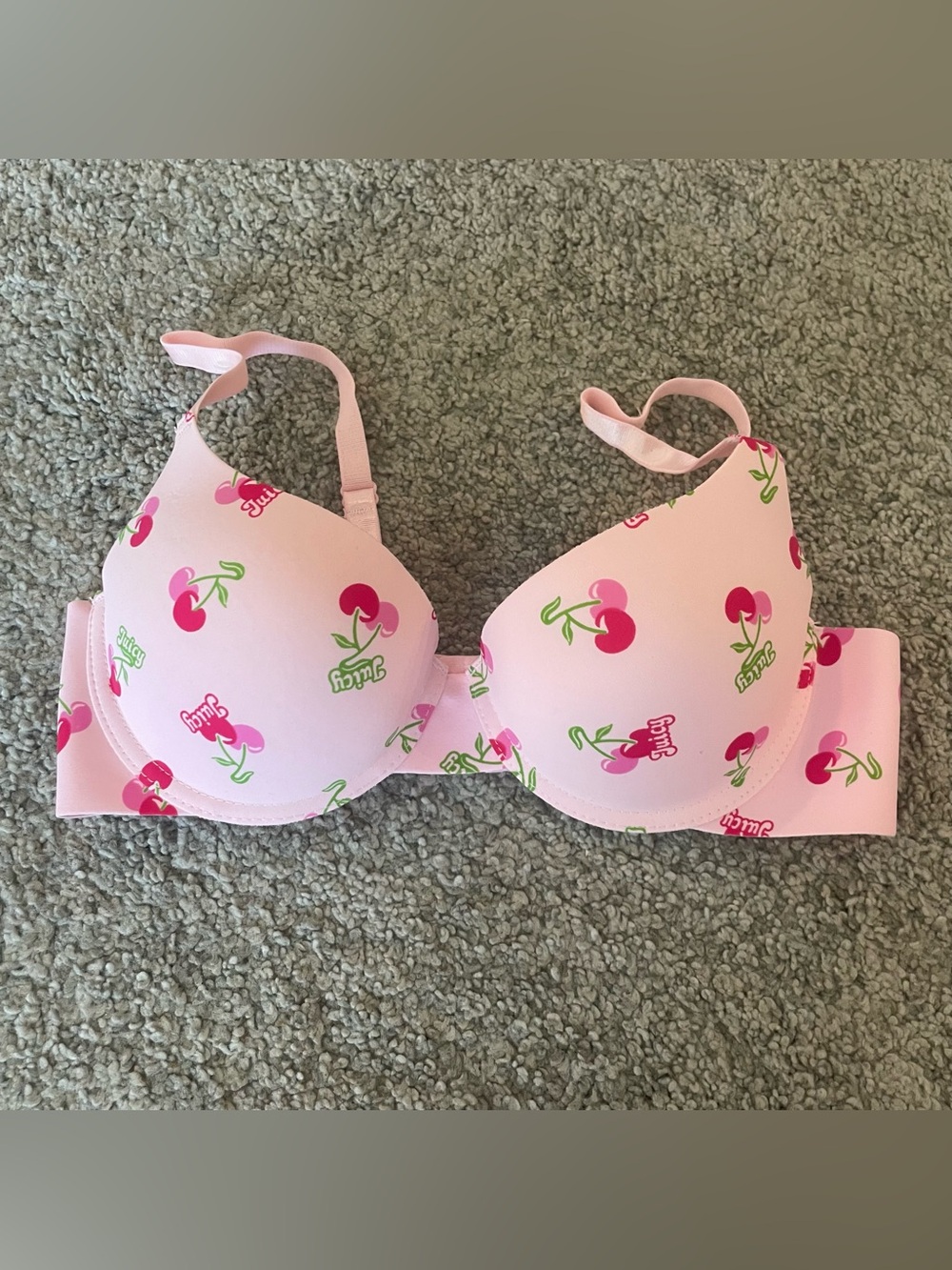 Juicy Couture Pink Cherry Print T-Shirt Bra 34B